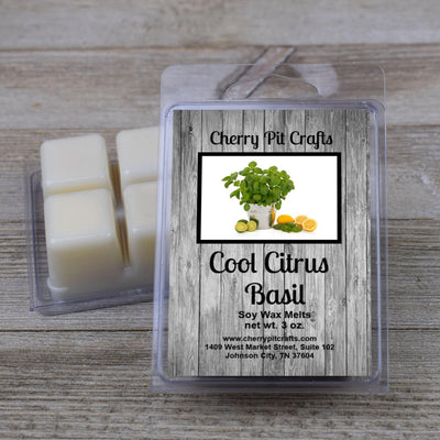 Cool Citrus Basil Soy Wax Melts - Cherry Pit Crafts