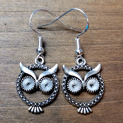 Silver Owl Earrings
