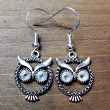 Silver Owl Earrings