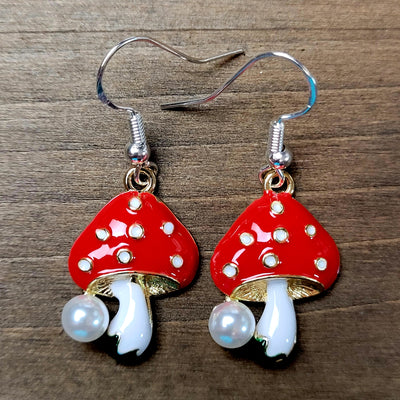 Red Mushroom Earrings