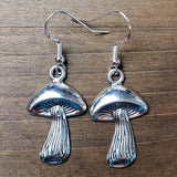 Silver Mushroom Earrings