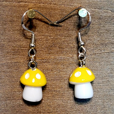 Yellow Mushroom Earrings