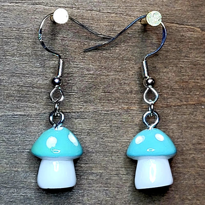 Mint Mushroom Earrings