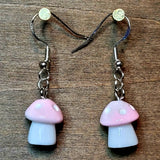 Pink Mushroom Earrings