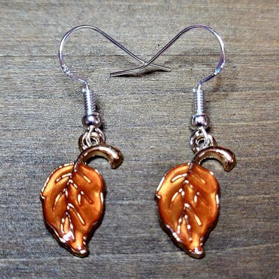 Fall Leaf Earrings - Coral