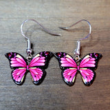 Pink Butterfly Earrings