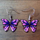 Purple & Pink Butterfly Earrings
