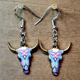 Printed Bull Head Earrings