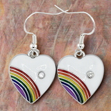 Rainbow Heart Dangle Earrings