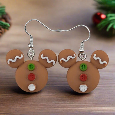 Mickey Mouse Gingerbread Earrings