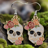 Floral & Mushroom Skull Earrings