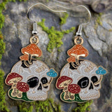 Floral & Mushroom Skull Earrings