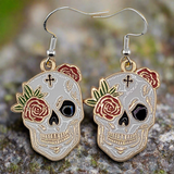 Floral & Mushroom Skull Earrings