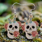 Floral & Mushroom Skull Earrings
