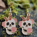Floral & Mushroom Skull Earrings