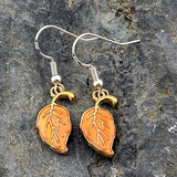 Fall Leaf Earrings - Coral