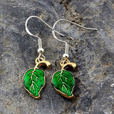 Fall Leaf Earrings - Green