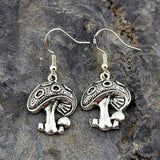 Silver Mushroom Earrings