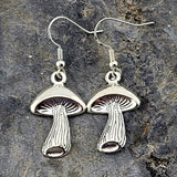 Silver Mushroom Earrings