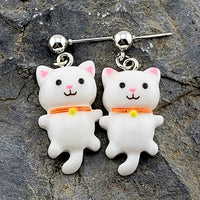 White Kitty 😺 Earrings