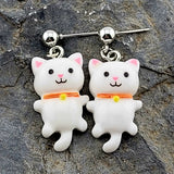 White Kitty 😺 Earrings