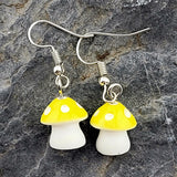 Yellow Mushroom Earrings