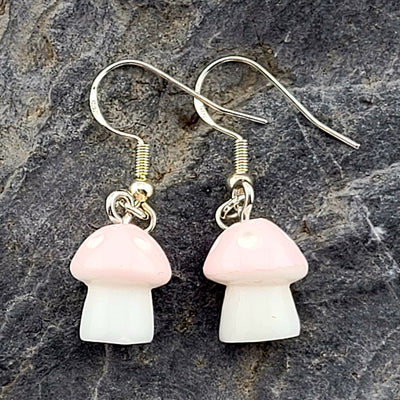 Pink Mushroom Earrings