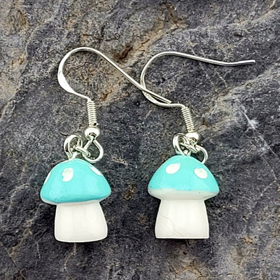 Mint Mushroom Earrings