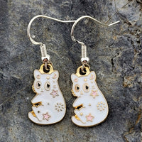 Black and White Cute Cat Earrings