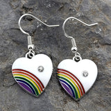 Rainbow Heart Dangle Earrings