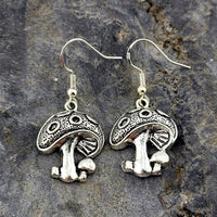 Silver Mushroom Earrings