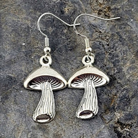Silver Mushroom Earrings