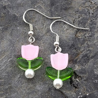 Glass Tulip Earrings