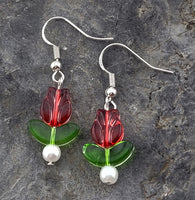 Glass Tulip Earrings