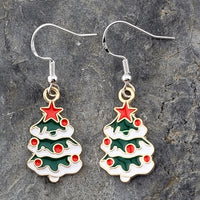 Christmas Tree Earrings Stud - Clip On - Ear Wire