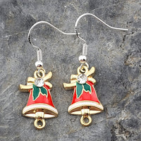 Christmas Bell Earrings Stud - Clip On - Ear Wire