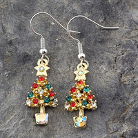 Christmas Tree Earrings Stud - Clip On - Ear Wire