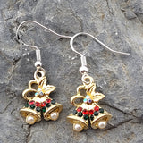 Gold Bell Christmas Earrings