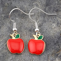 Apple Earrings Stud - Clip On - Ear Wire