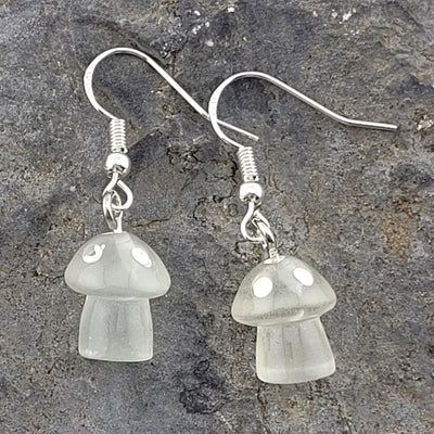 White Mushroom Earrings
