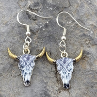 Printed Bull Head Earrings