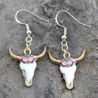 Printed Bull Head Earrings