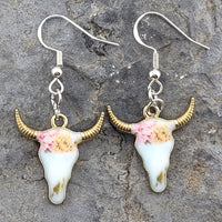 Printed Bull Head Earrings