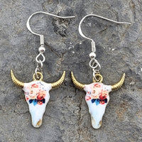 Printed Bull Head Earrings