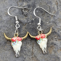 Printed Bull Head Earrings
