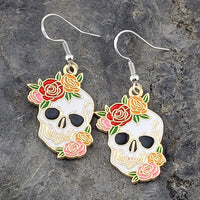 Floral & Mushroom Skull Earrings