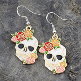 Floral & Mushroom Skull Earrings