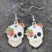 Floral & Mushroom Skull Earrings