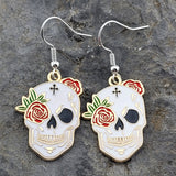Floral & Mushroom Skull Earrings