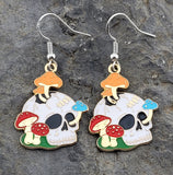 Floral & Mushroom Skull Earrings